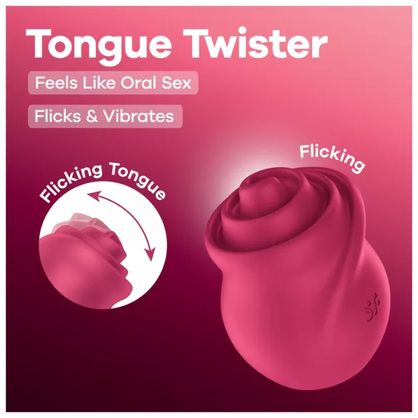 Satisfyer Tongue Twister - klitoriskiihotin pyörivällä kielellä - pinkki
