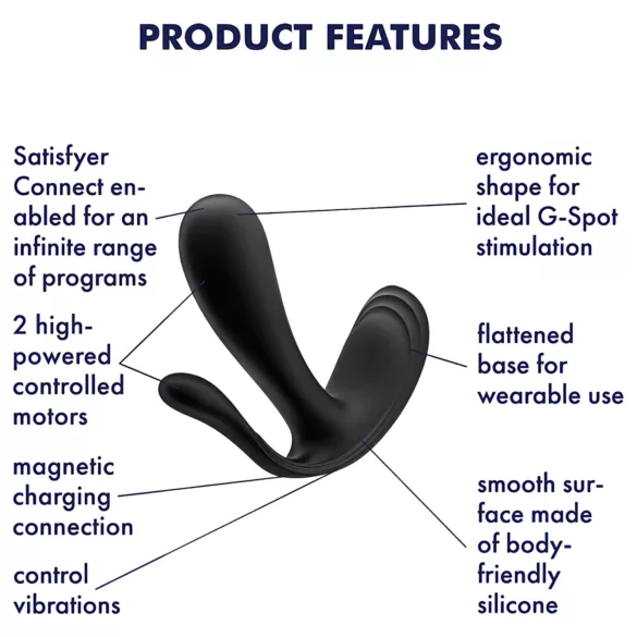 Satisfyer Top Secret+ - 3-haarainen, käytettävä vibraattori (vihreä)