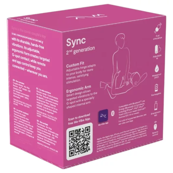 We-Vibe Sync - sovelluksella ja kaukosäätimellä ohjattava parivibraattori (vaaleanpunainen)