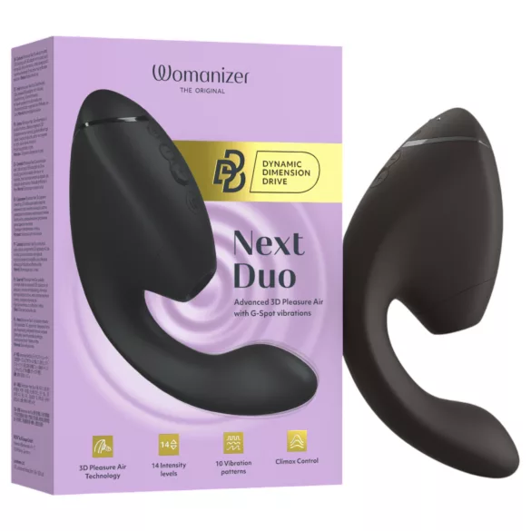 Womanizer Next Duo - 2-in-1 G-pistevibraattori (musta)