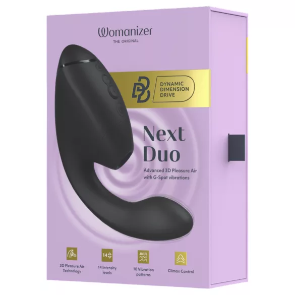 Womanizer Next Duo - 2-in-1 G-pistevibraattori (musta)