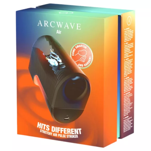 Arcwave Air - ilmapulssilla toimiva, venyvä akkukäyttöinen masturboija (musta)