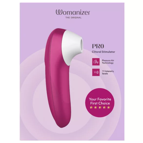 Womanizer Pro - ilmava pulsaatio-klitoriskiihotin (pinkki)
