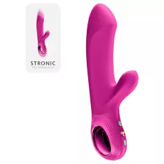   Fun Factory Bi Stronic Embrace - työntävä klitoriskiihottimella varustettu vibraattori (vaaleanpunainen)