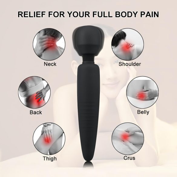 Mrow - ladattava hierova vibraattori - vedenpitävä - musta