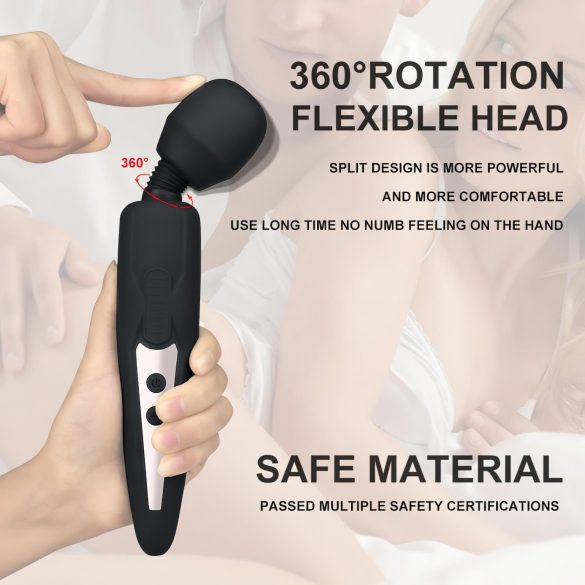 Mrow - ladattava hierova vibraattori - vedenpitävä - musta