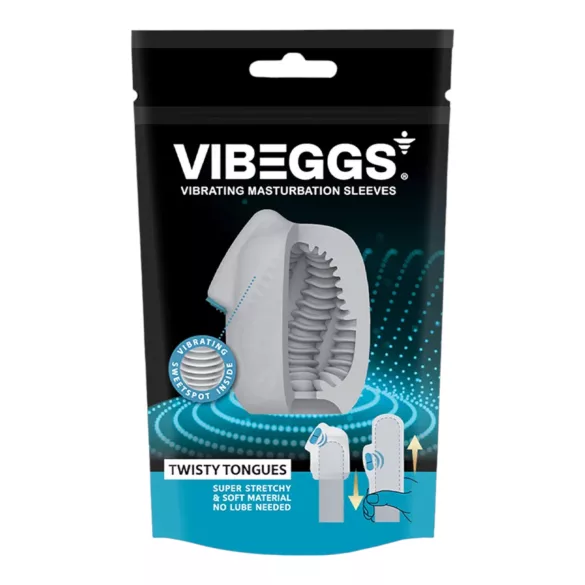 VIBEGGS Twisty Tongues - vibrokananmuna masturboija - valkoinen