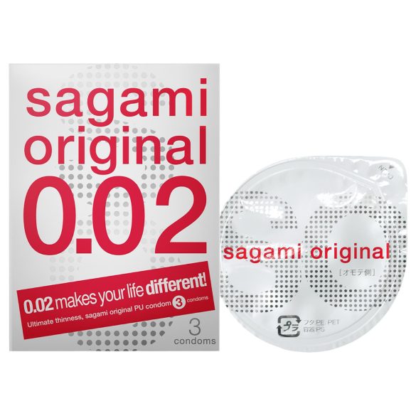 Sagami Original 0,02 - kondomi - 55mm - 3 kpl