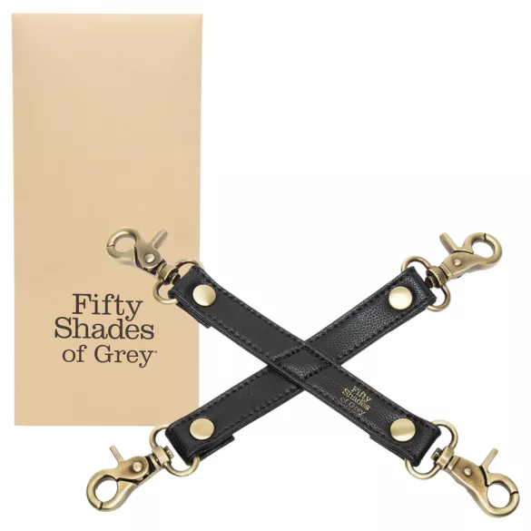 Fifty Shades of Grey - ristikäsiraudat - nahka - musta