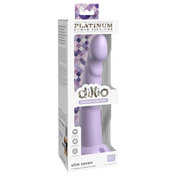 Dillio Slim Seven - imukuppidildo (20cm) - violetti