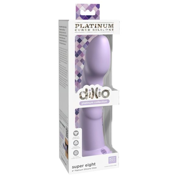 Dillio Super Kahdeksan - Tarttuva silikonidildo (21cm) - lila