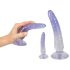 Crystal Clear - anustreenari dildo setti - 3 kpl - kirkas/sininen