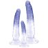 Crystal Clear - anustreenari dildo setti - 3 kpl - kirkas/sininen
