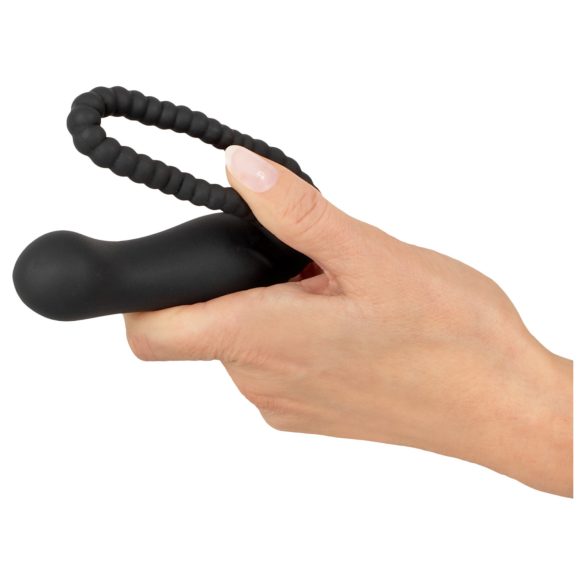 Black Velvets Perfect Fit - strap on dildo - säädettävä - musta