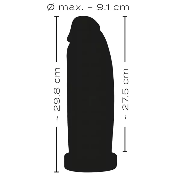 realistixxx Real Giant - jättidildo - 30 cm (musta)