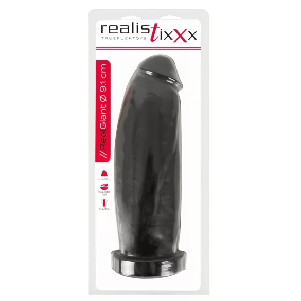 realistixxx Real Giant - jättidildo - 30 cm (musta)