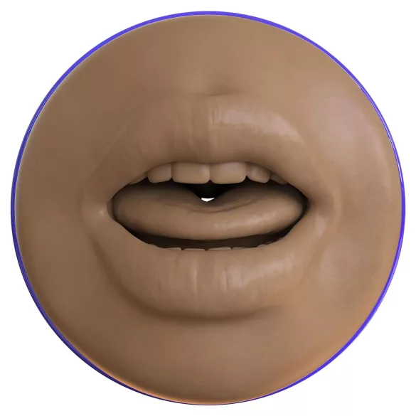 Fleshlight Boost Blow - suuksiima masturbaattori - realistinen suu - ruskea