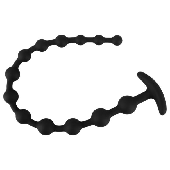 Black Velvets - anaalidildo helmillä - musta