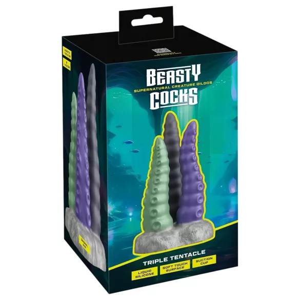 Beasty Cocks - Tripla tentakkelidildo - silikoni