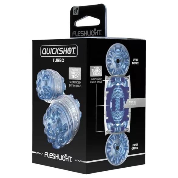 Fleshlight Quickshot Turbo - matkakokoinen masturbaattori - sininen