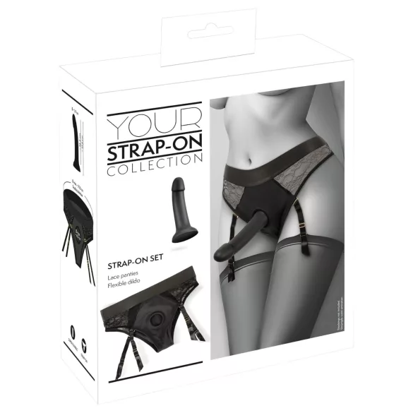 You2Toys - strap-on dildo alushousuilla - musta