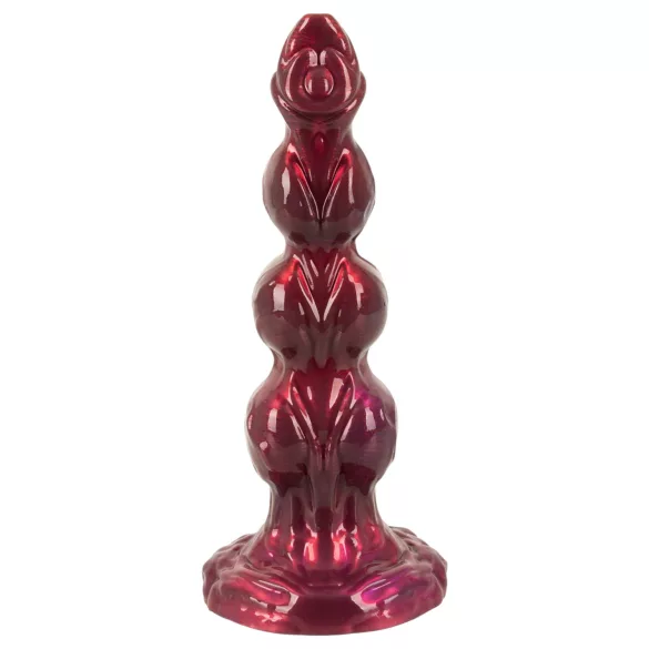 Beasty Cocks - Ihmissusi-Willie dildo imukupilla - viininpunainen (21 cm)
