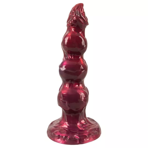 Beasty Cocks - Ihmissusi-Willie dildo imukupilla - viininpunainen (21 cm)