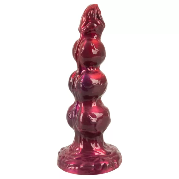 Beasty Cocks - Ihmissusi-Willie dildo imukupilla - viininpunainen (21 cm)