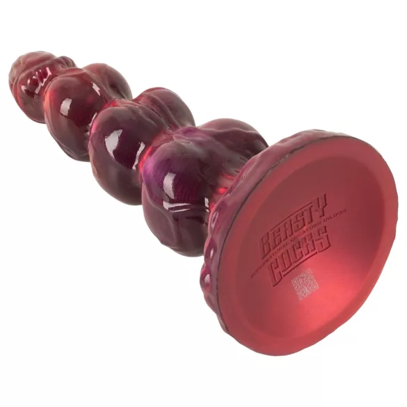 Beasty Cocks - Ihmissusi-Willie dildo imukupilla - viininpunainen (21 cm)