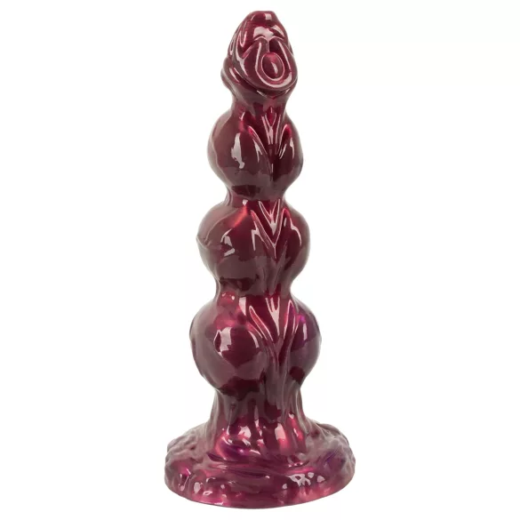 Beasty Cocks - Ihmissusi-Willie dildo imukupilla - viininpunainen (21 cm)