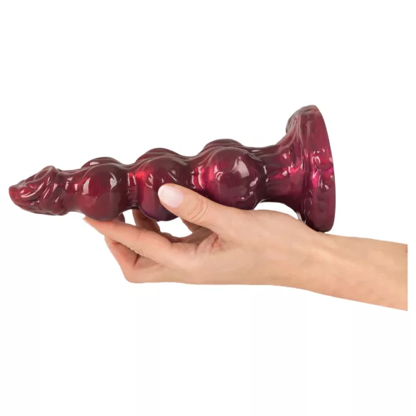 Beasty Cocks - Ihmissusi-Willie dildo imukupilla - viininpunainen (21 cm)