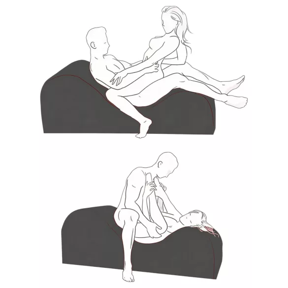 Liberator Aria Flip Chaise - muunneltava tantra-sohvakaluste - 3‑osainen (musta)