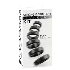 You2Toys - penis- ja kivessrinkisetti (musta) - 6 kpl