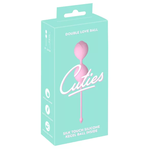 Cuties - kaksipalloinen silikoninen geishapallo (vaaleanpunainen)