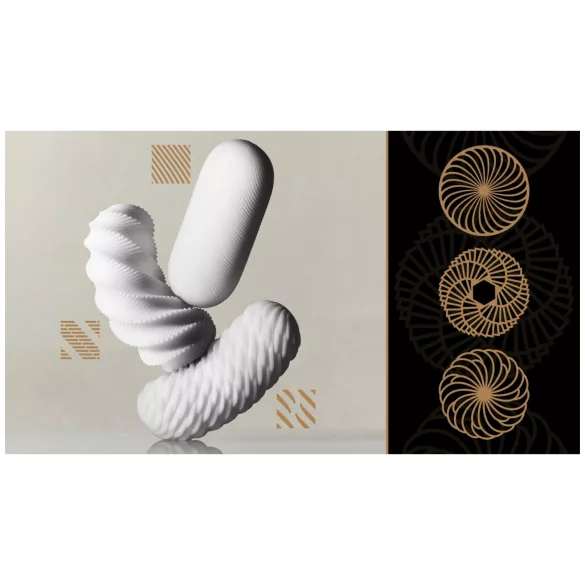 TENGA 3Dx Spiral - spiraalikuvioitu masturbaattori (valkoinen)