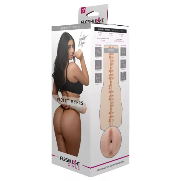 Fleshlight Girls Violet Myers Ahegao - realistinen peppumasturbaattori (ihonvärinen)
