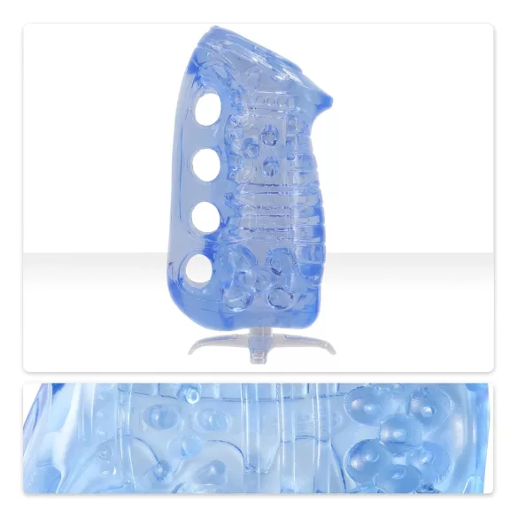 Fleshlight Fleshskins Grip Blue Ice - molemmista päistä avoin masturbaattori (sininen)