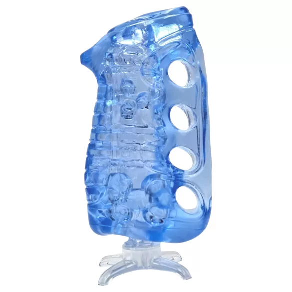 Fleshlight Fleshskins Grip Blue Ice - molemmista päistä avoin masturbaattori (sininen)