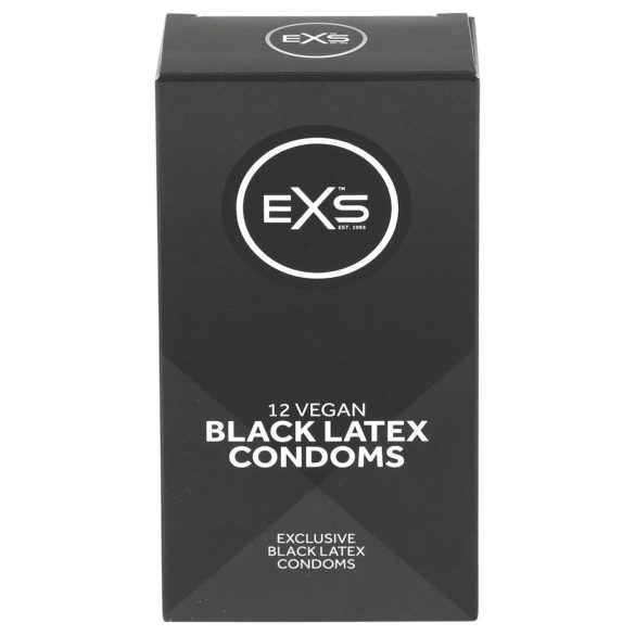 EXS Black - lateksikondomi - musta - 12 kpl