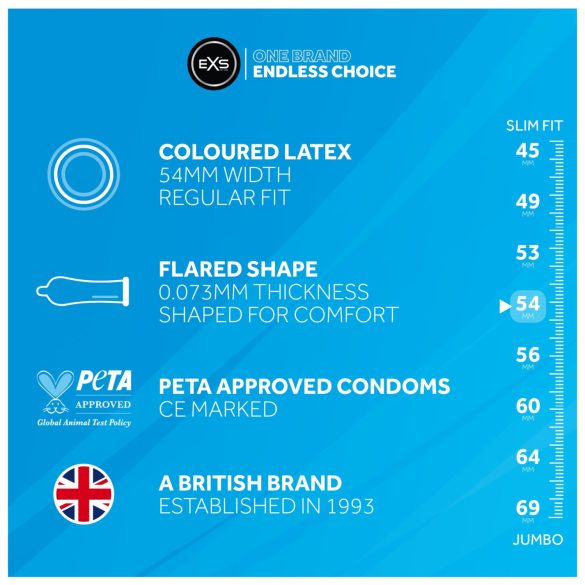 EXS Black - lateksikondomi - musta - 12 kpl