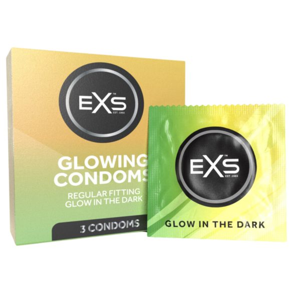 EXS Glow - hehkuva kondomi - 3 kpl