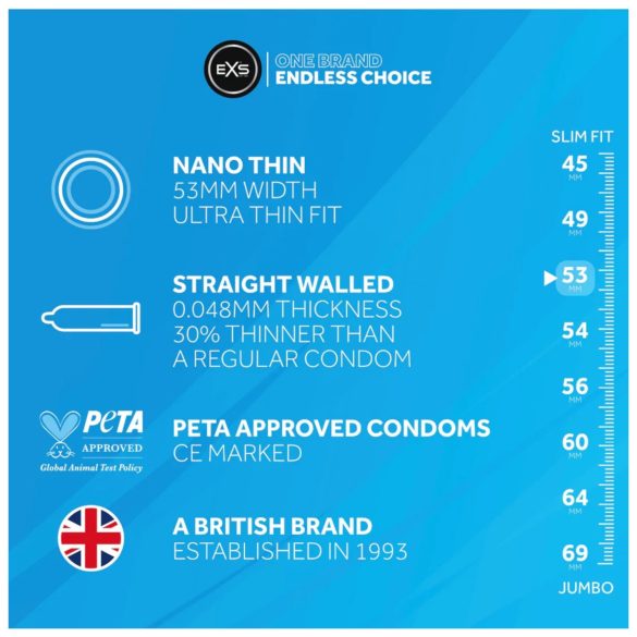 EXS - ultrakapea kondomi - nanoteknologia - 3 kpl