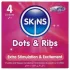 Skins - kondomi - juomutettu ja nystyröity - 4 kpl