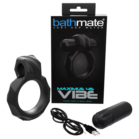 Bathmate Maximus Vibe 45 - akkukäyttöinen värisevä penisrengas (musta)