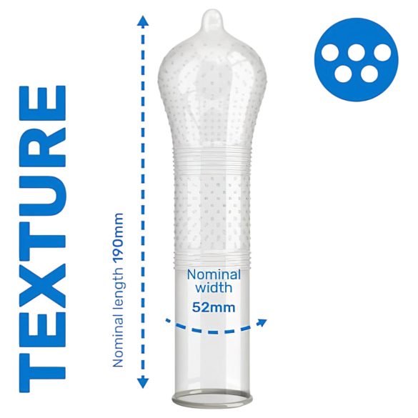 Pasante - kondomi - nystyröity ja kohokuvioitu - 12 kpl