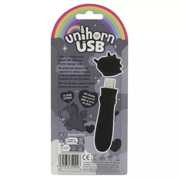 Unihorn Wild Spirit ladattava minivibraattori (musta)