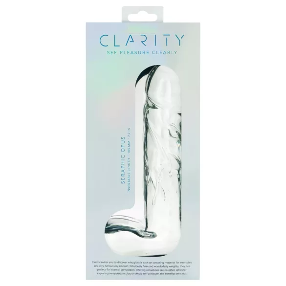 Clarity Seraphic Opus - lasinen G-piste-dildo (läpinäkyvä)