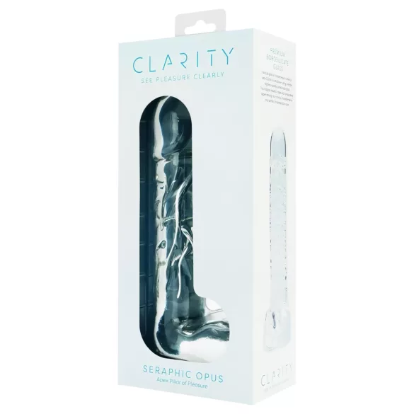 Clarity Seraphic Opus - lasinen G-piste-dildo (läpinäkyvä)