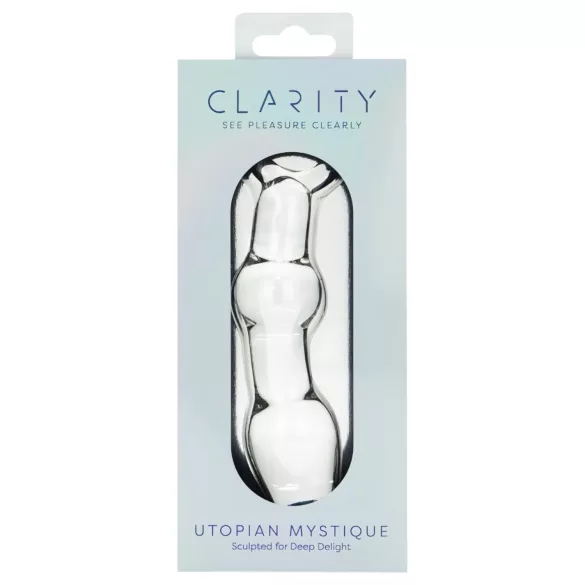 Clarity Utopian Mystique - uurrettu lasinen anaalidildo (läpinäkyvä)
