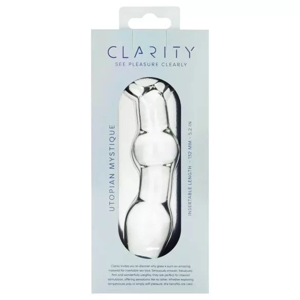 Clarity Utopian Mystique - uurrettu lasinen anaalidildo (läpinäkyvä)